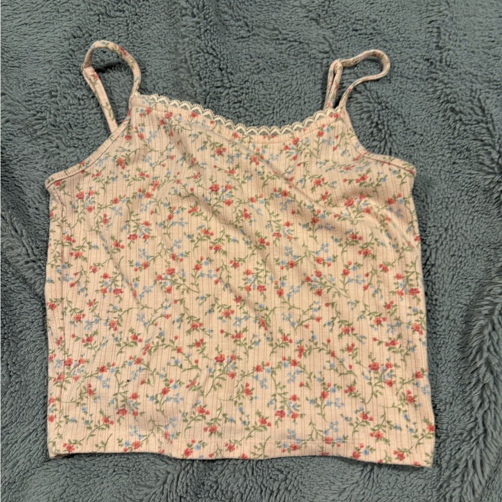Forever 21 Floral Ribbed Camisole